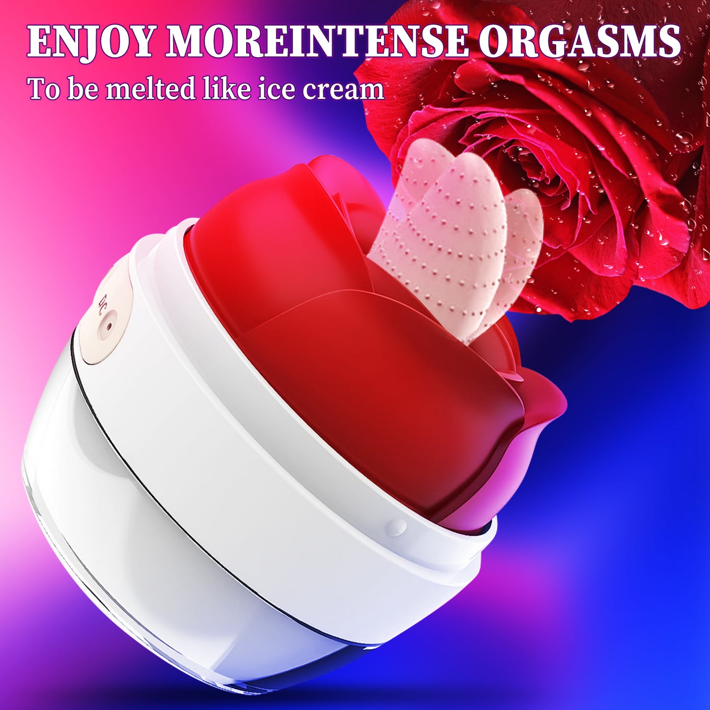 Update Model Roses Shape Sucker for Women Toy Tongues Quiet 10 Speed Adult Toys Waterproof Automatic Electric Adult Toys Machine Valentines Party B1J2
